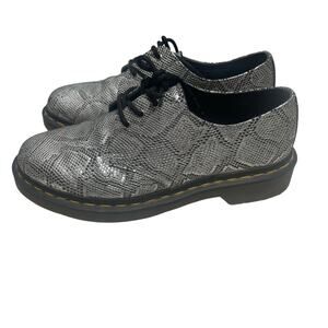 Dr Martens Doc V 1461 Metallic Snake Print Shoes NEW Silver Size 8 US 39 EU 6 UK